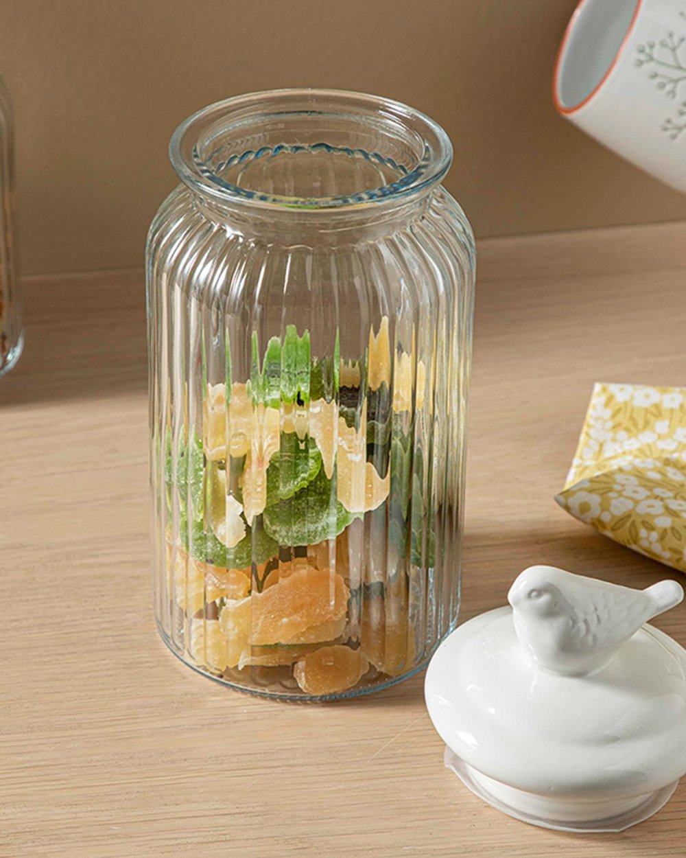 Karina Glass Storing Jar 1200 ml White
