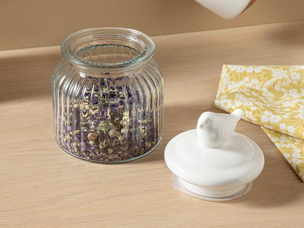 Karina Glass Depozitare Borcan 600 Ml Alb