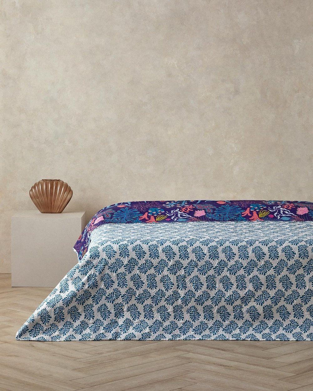Cuvertura pat reversibila, King Size, Nautical Dreams, poliester, 240x220 cm, albastru