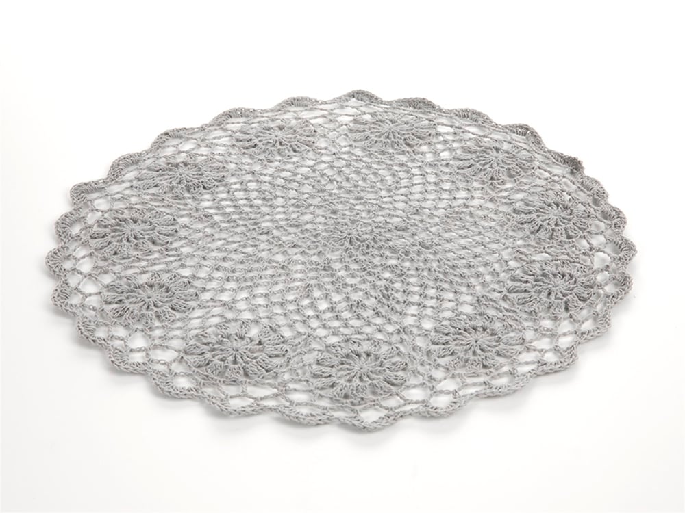 Lady Croșetat Rotund Placemat Masă 35 cm Gri