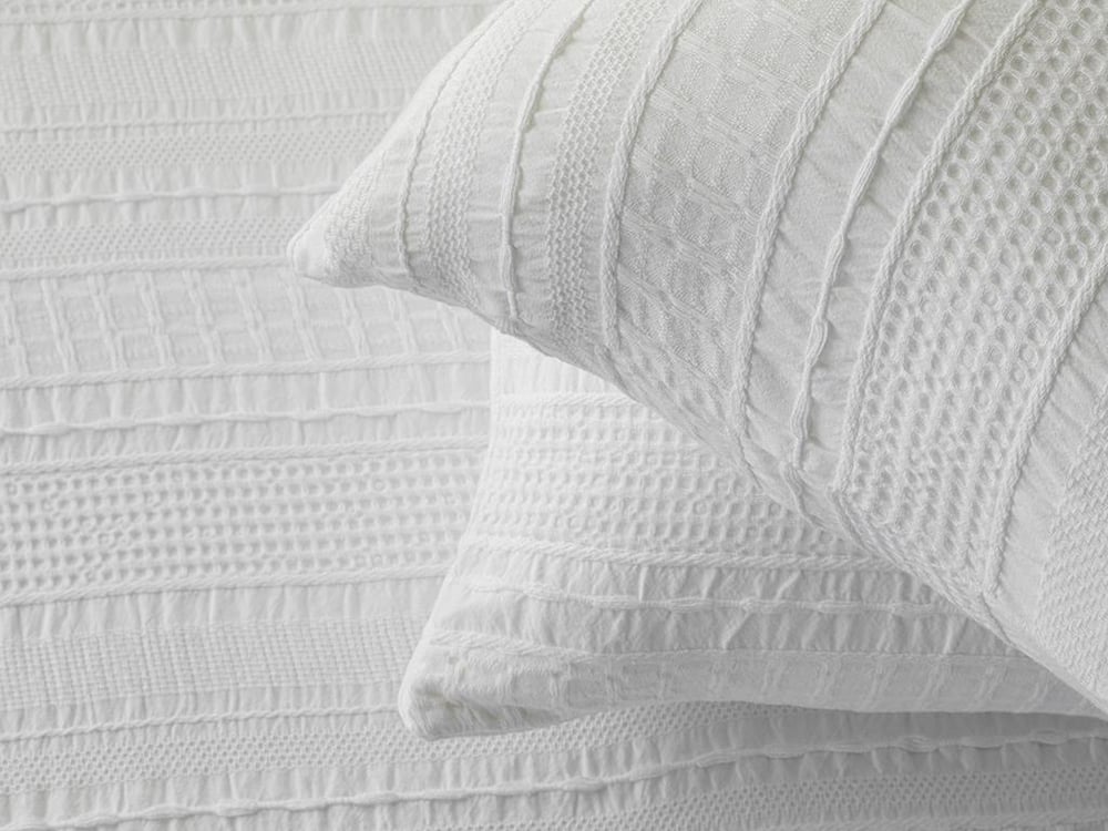 Set cuvertură pat cu fețe de pernă, King size, Levron, bumbac, 240x260 cm, alb