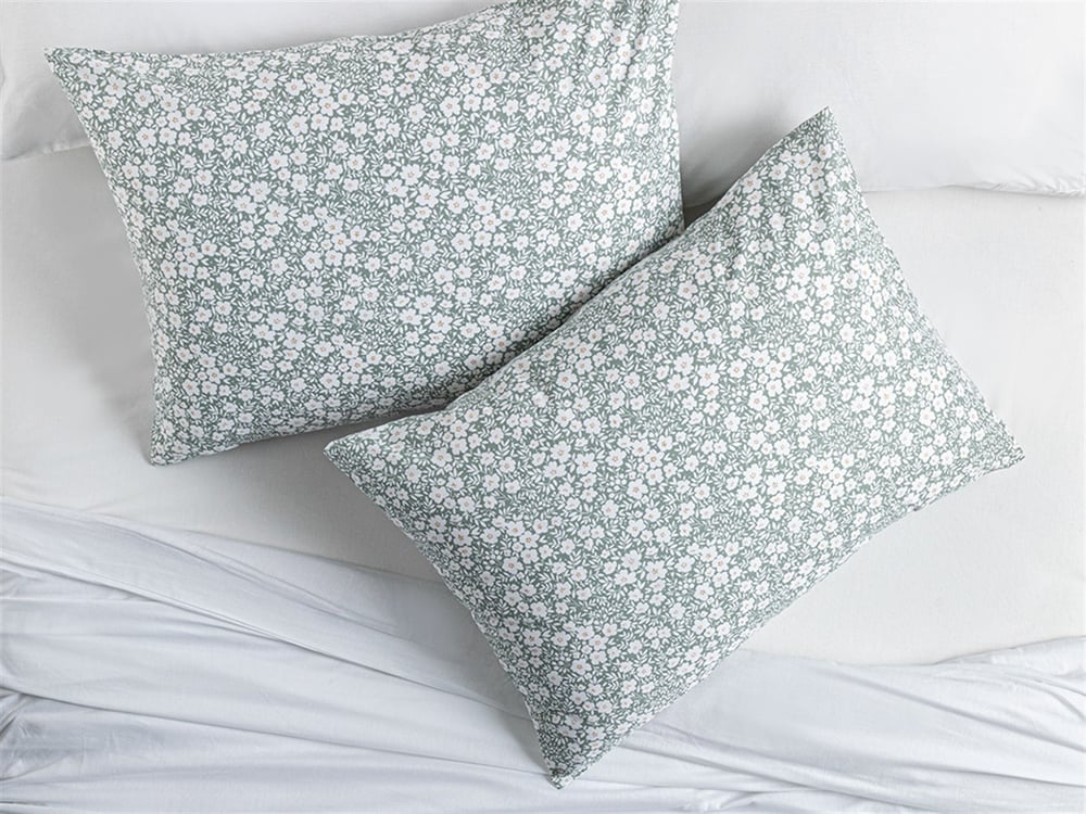 Liberty Bloom Cu Bumbac Cu 2 Piese Față De Pernă 50 x 70 cm Seledon Închis