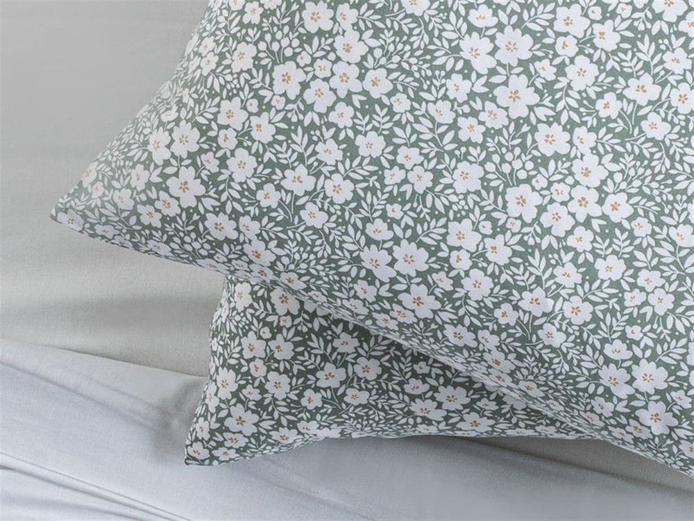 Liberty Bloom Cu Bumbac Cu 2 Piese Față De Pernă 50 x 70 cm Seledon Închis