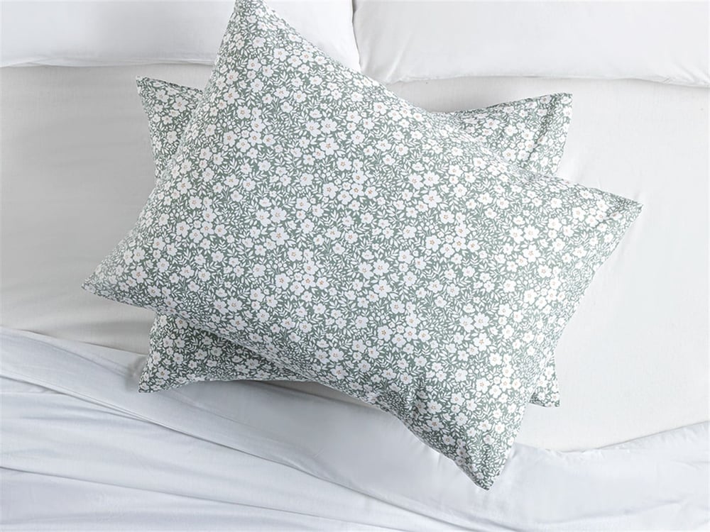 Liberty Bloom Cu Bumbac Cu 2 Piese Față De Pernă 50 x 70 cm Seledon Închis