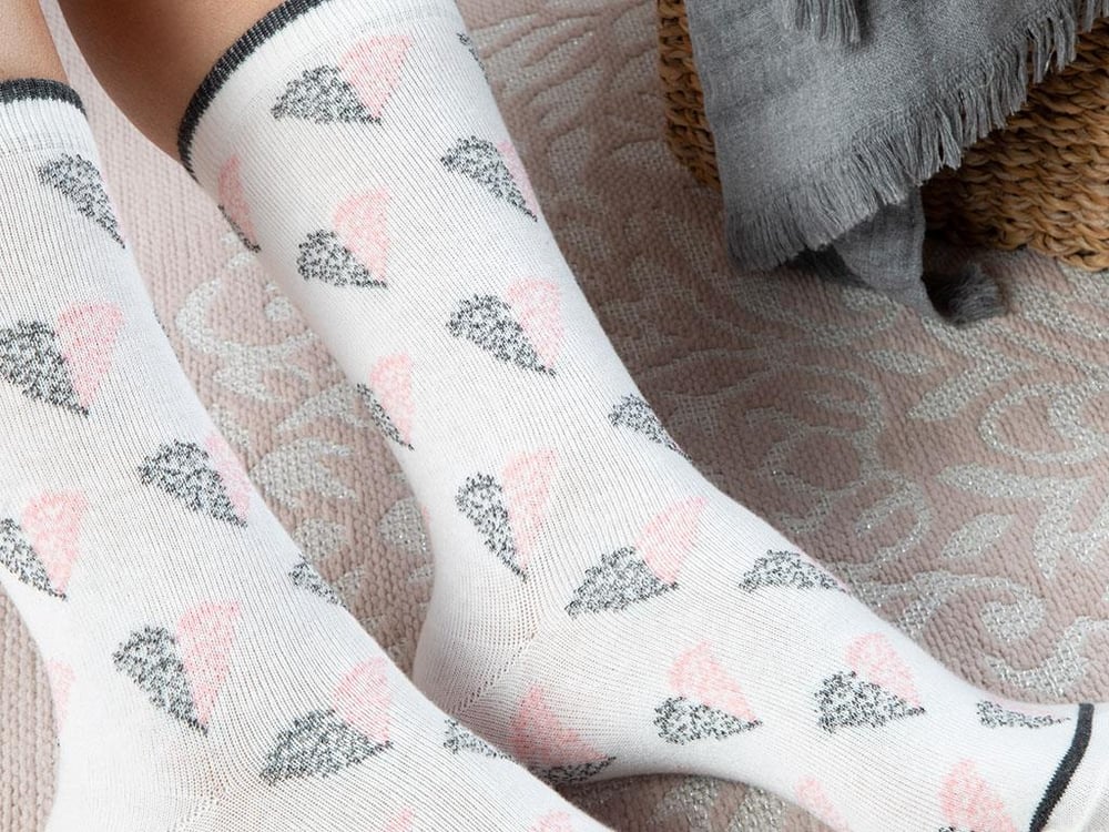 Little Hearts Cotton Socks Standart White