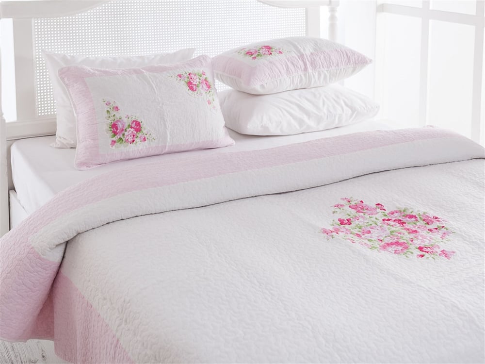 Loren  Patchwork Pentru o persoana  SET CUVERTURĂ DE PAT 160x240 cm Roz