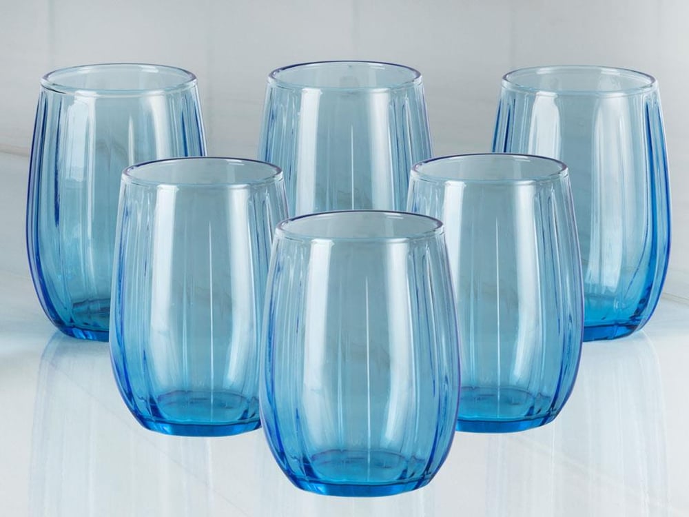 Lucia Sticlă Set De 6 Servit Cu Cafea Pahar De Apă 115 ml Albastru