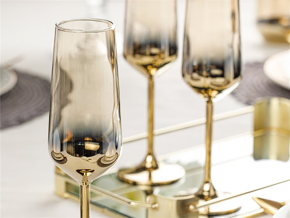 Lydia Glass 2 pcs champagne Glass 195 ml Gold