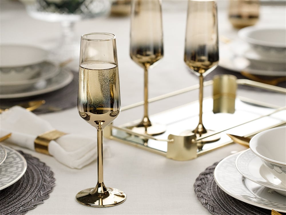 Lydia Glass 2 pcs champagne Glass 195 ml Gold