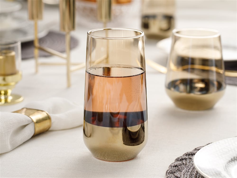Lydia Glass 2 pcs Glass 470 ml Gold