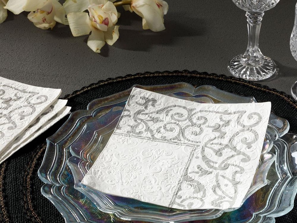 Madeline Paper 20 Pcs Tissue Napkin 33x33 cm Silver.