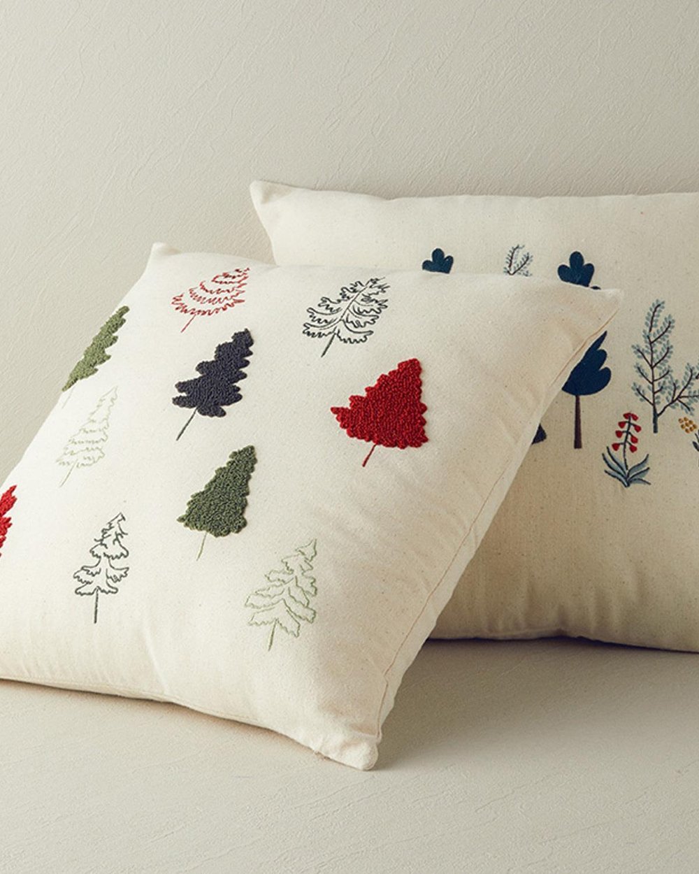 Magical trees Broderie Punch Husă Pernuță 45x45 cm Ecru