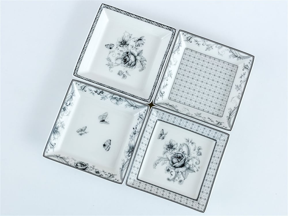Magie neagră  Bonetă China Set 4 Aperitive 12 Cm Antracit