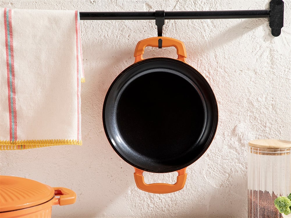 Master Cast Aluminum Casting Shallow Frying Pan 22 cm Orange,