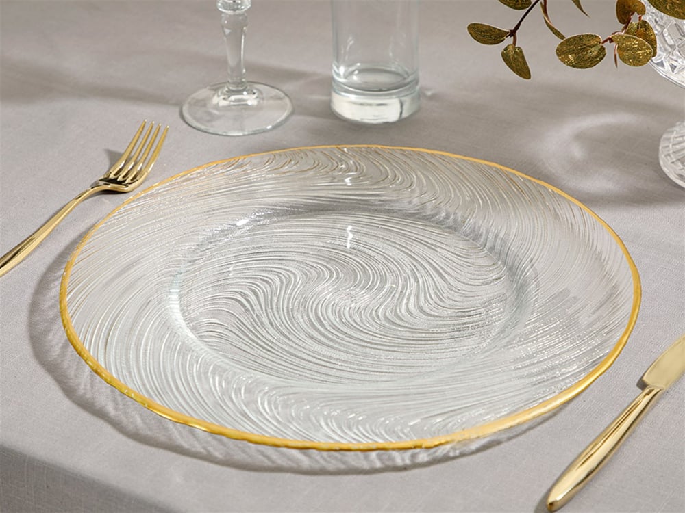 Maya Glass Underplate 33 cm Transparent