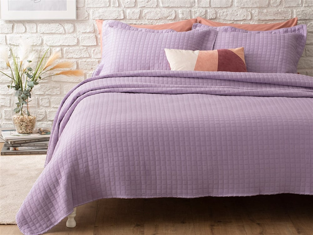 Merlin Jacquard Double Set Cuverturi Pat 250x260 cm Lila