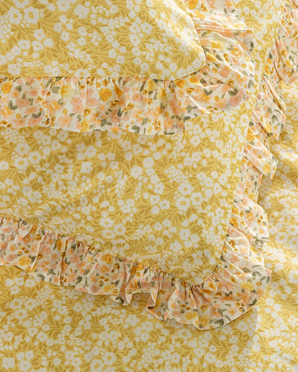 Midsummer Blossom Cu Bumbac King Size Set Lenjerie De Pat 240x220 cm Galben