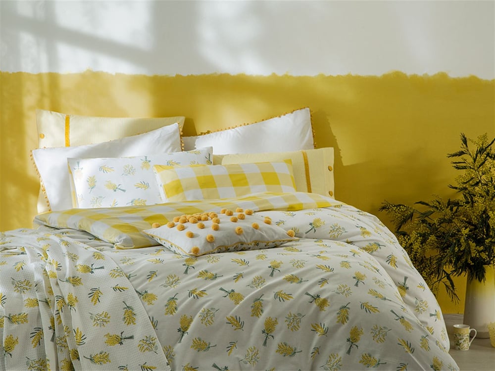 mimoză Cu Bumbac Single Lenjerie De Pat 160x220 cm Galben