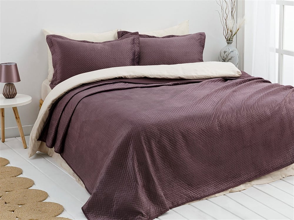 moale  Catifea Persoană dublă  SET CUVERTURĂ DE PAT 240x260 cm