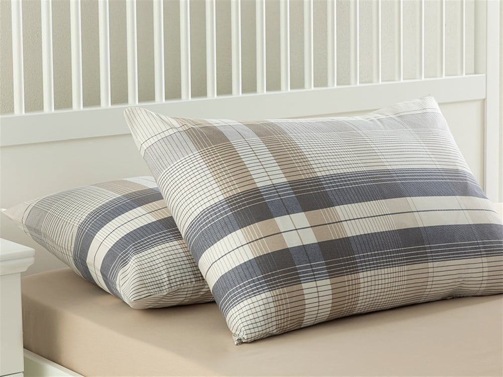Modern Check Cu Bumbac Cu 2 Piese Față De Pernă 50x70 cm Bleumarin