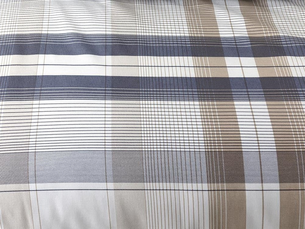 Modern Check Cu Bumbac Super King Set Lenjerie De Pat 260x220 cm Bleumarin