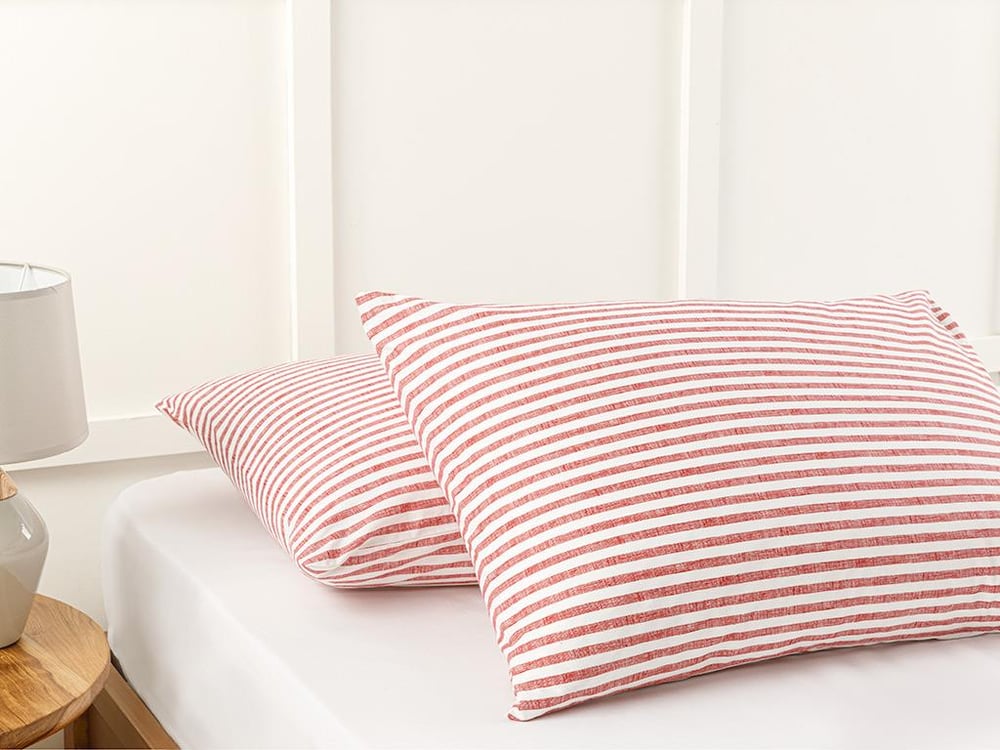 Modern Stripe Kombin Cu Bumbac Cu 2 Piese Față De Pernă 50x70 cm Roșu
