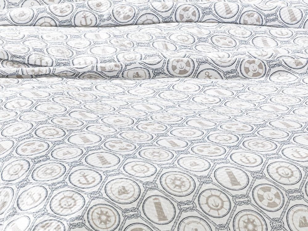 NAUTICAL  Cu imprimeu Pentru o persoana  SET CUVERTURĂ 150x220 cm Albastru inchis