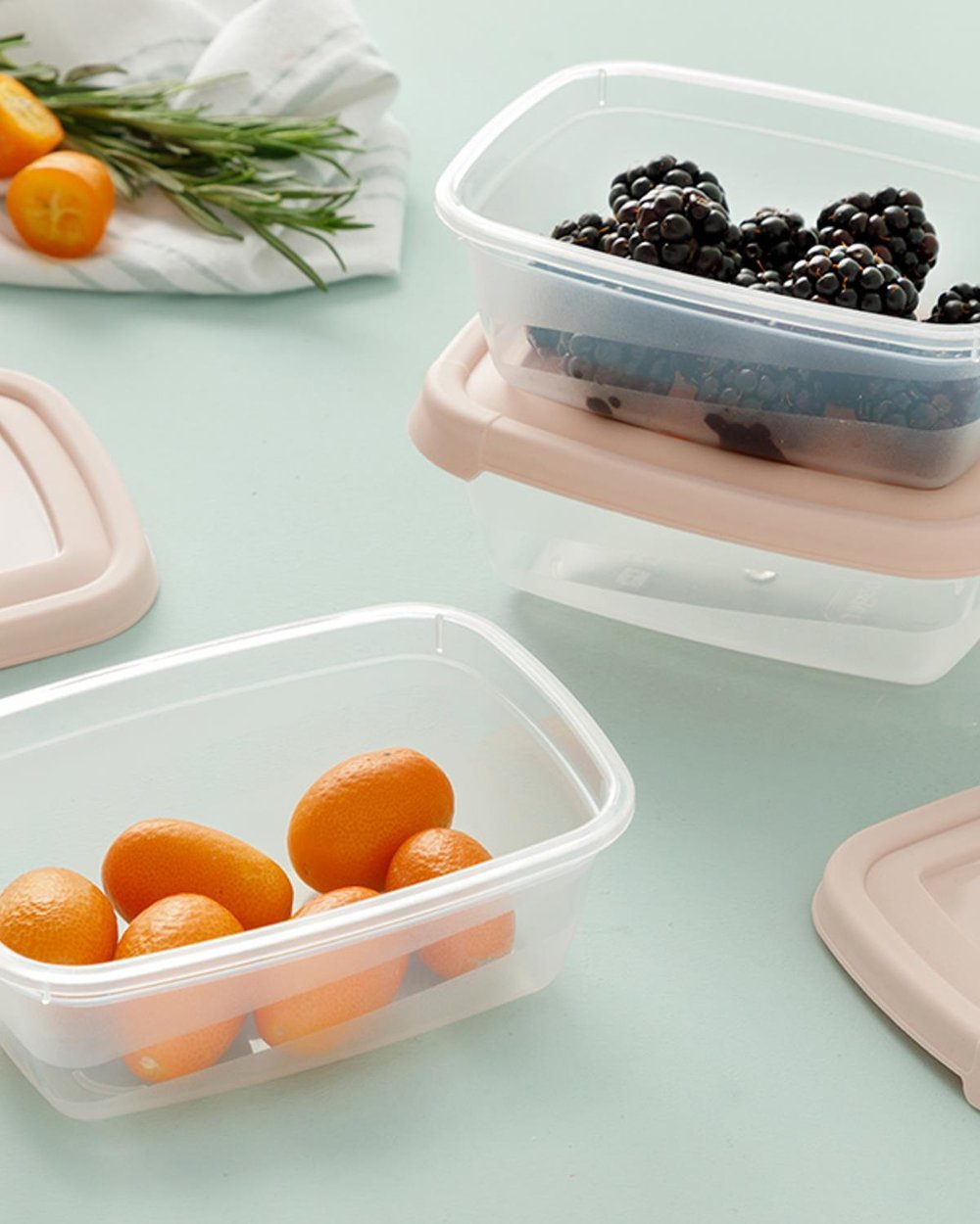 Navy Plastic 5 pcs Storage Container Set 5x300 ml Powder