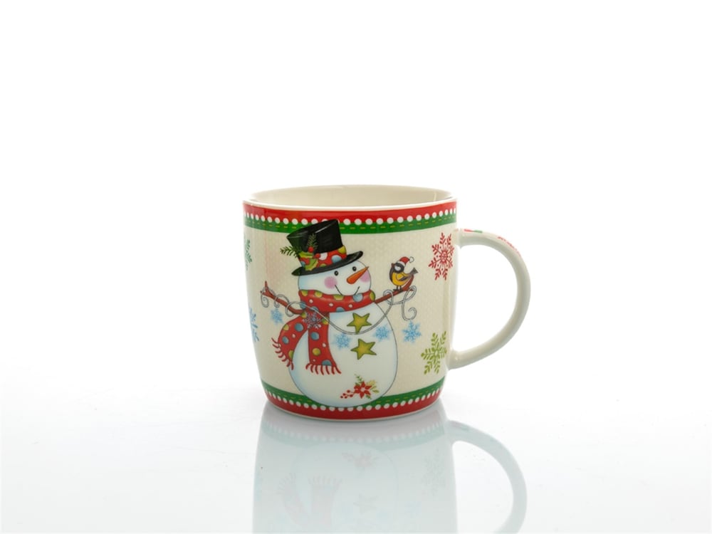 Snowman Bone China Cup 300 ml Red