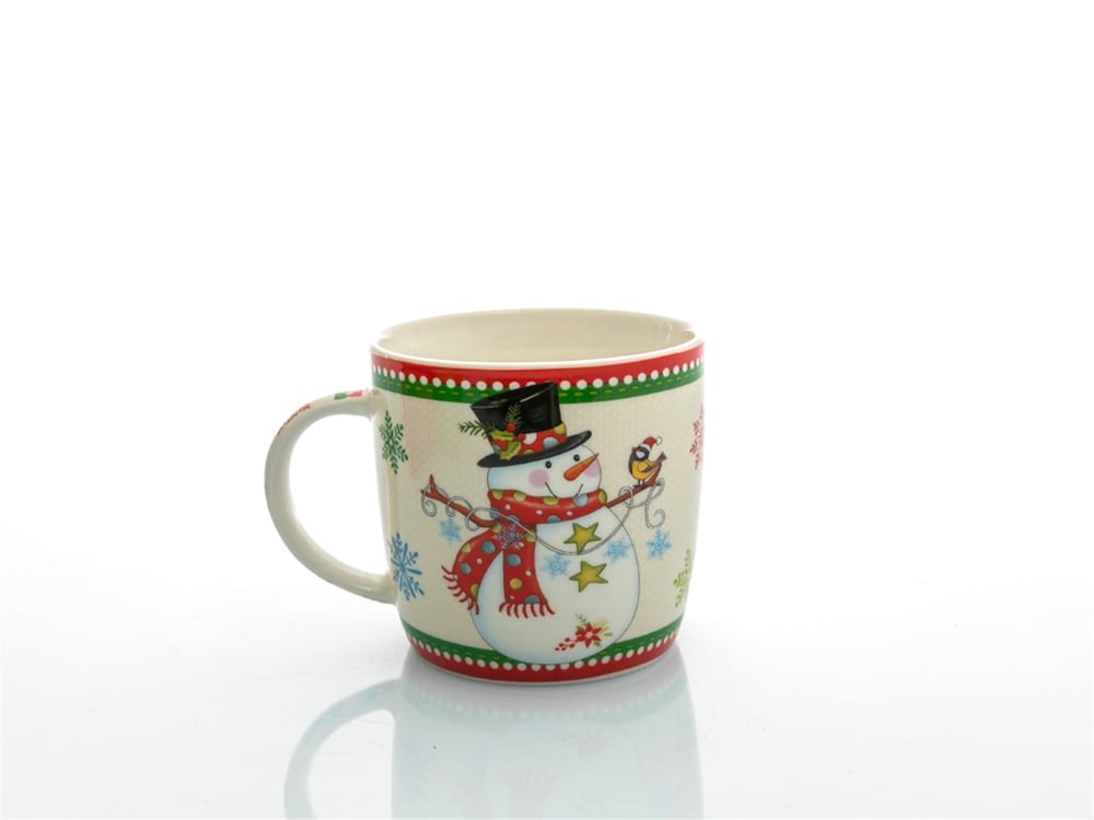 Snowman Bone China Cup 300 ml Red