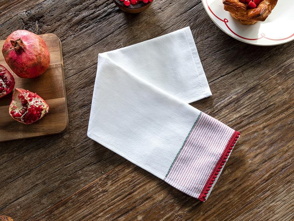Ondüle Cotton Drying Cloth 30x50 cm Red