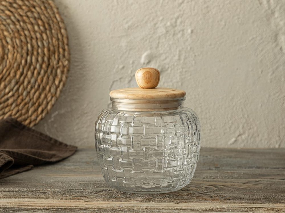 Osier Glass Jar 1300 ml Transparent