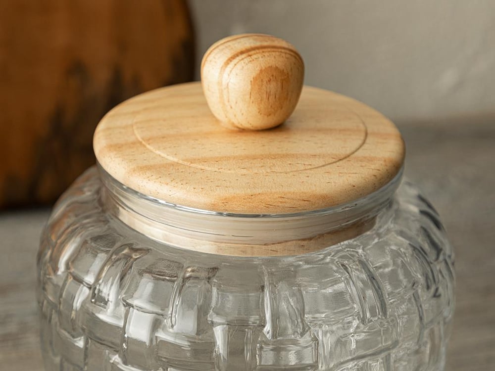Osier Glass Jar 1300 ml Transparent