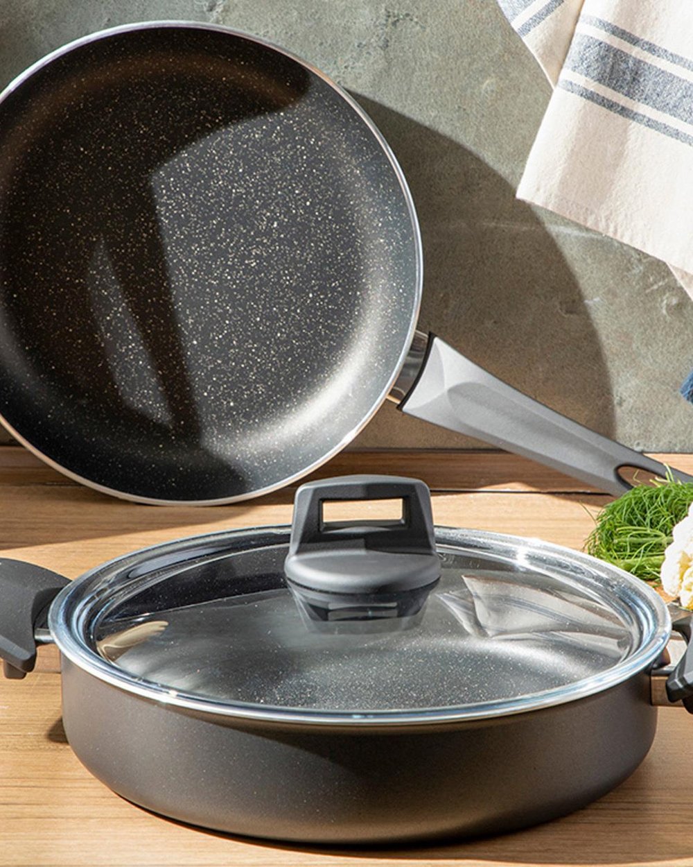 Oslo Granite 3 Pieces Cookware Set 26-26 cm Anthracite