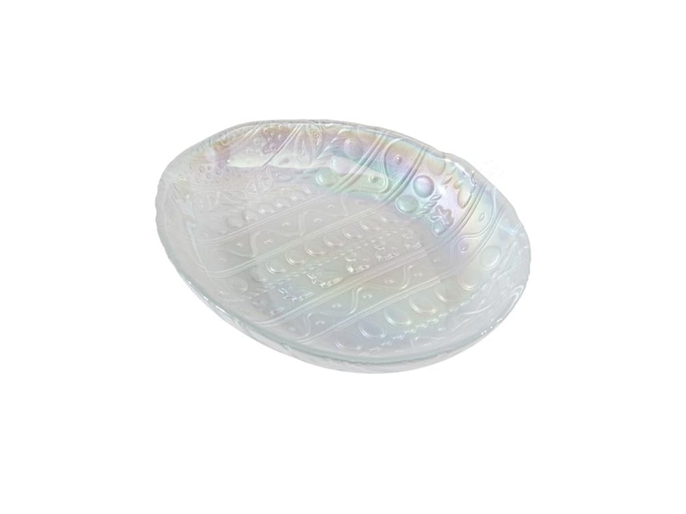 Easter Egg Glass 4 Set Cake Plate 20 cm White