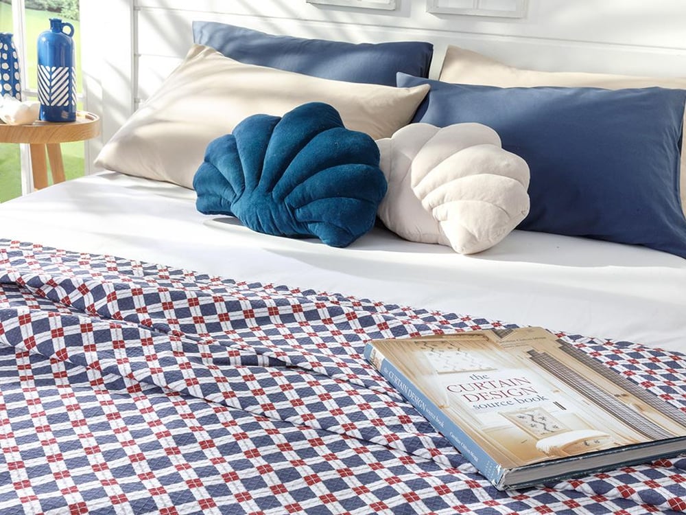 Oxford Imprimat Single Pătură De Vară 150x220 cm Bleumarin