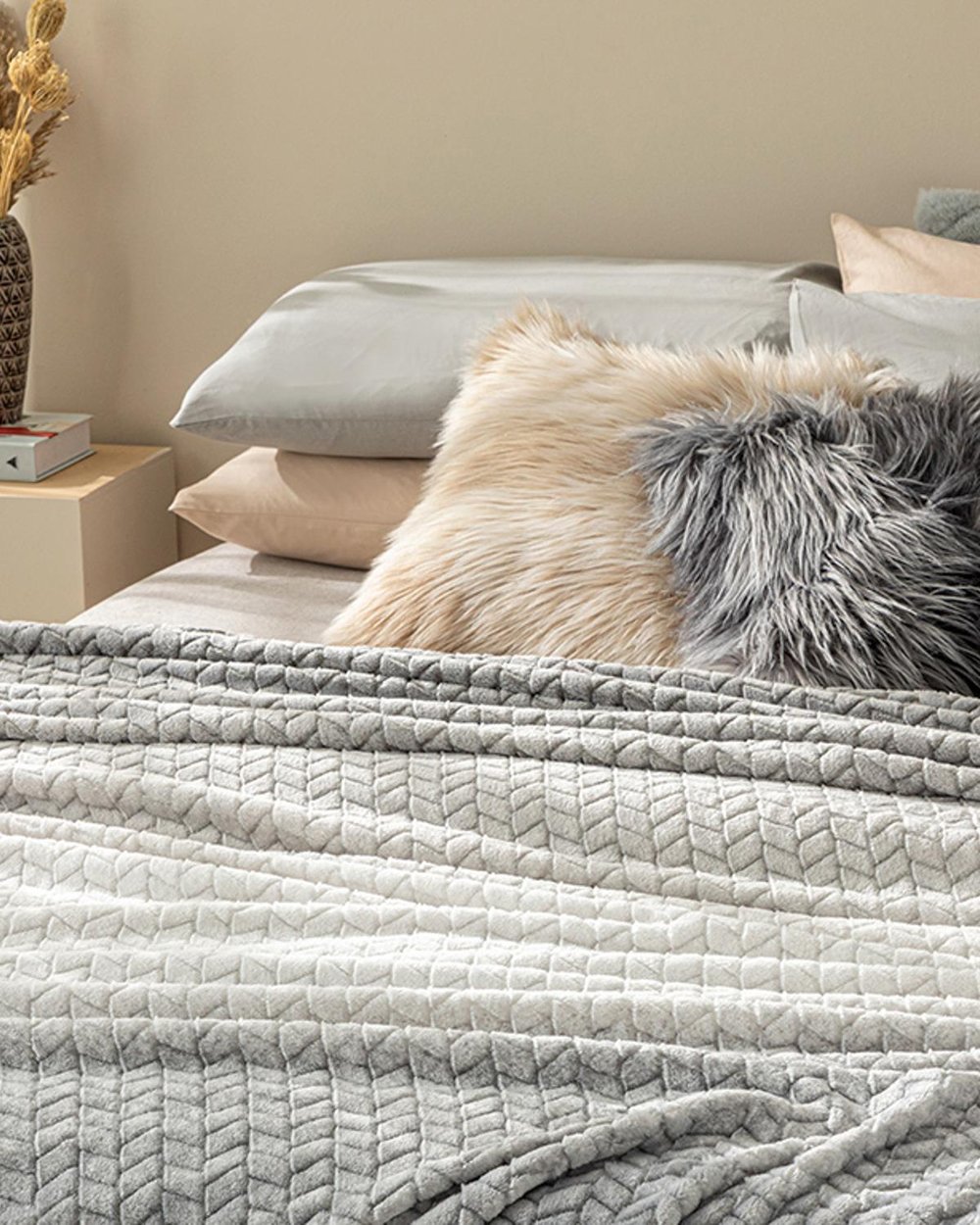Moonlight Ombre Super Soft Double Blanket 200x220 cm Gray-Anthracite