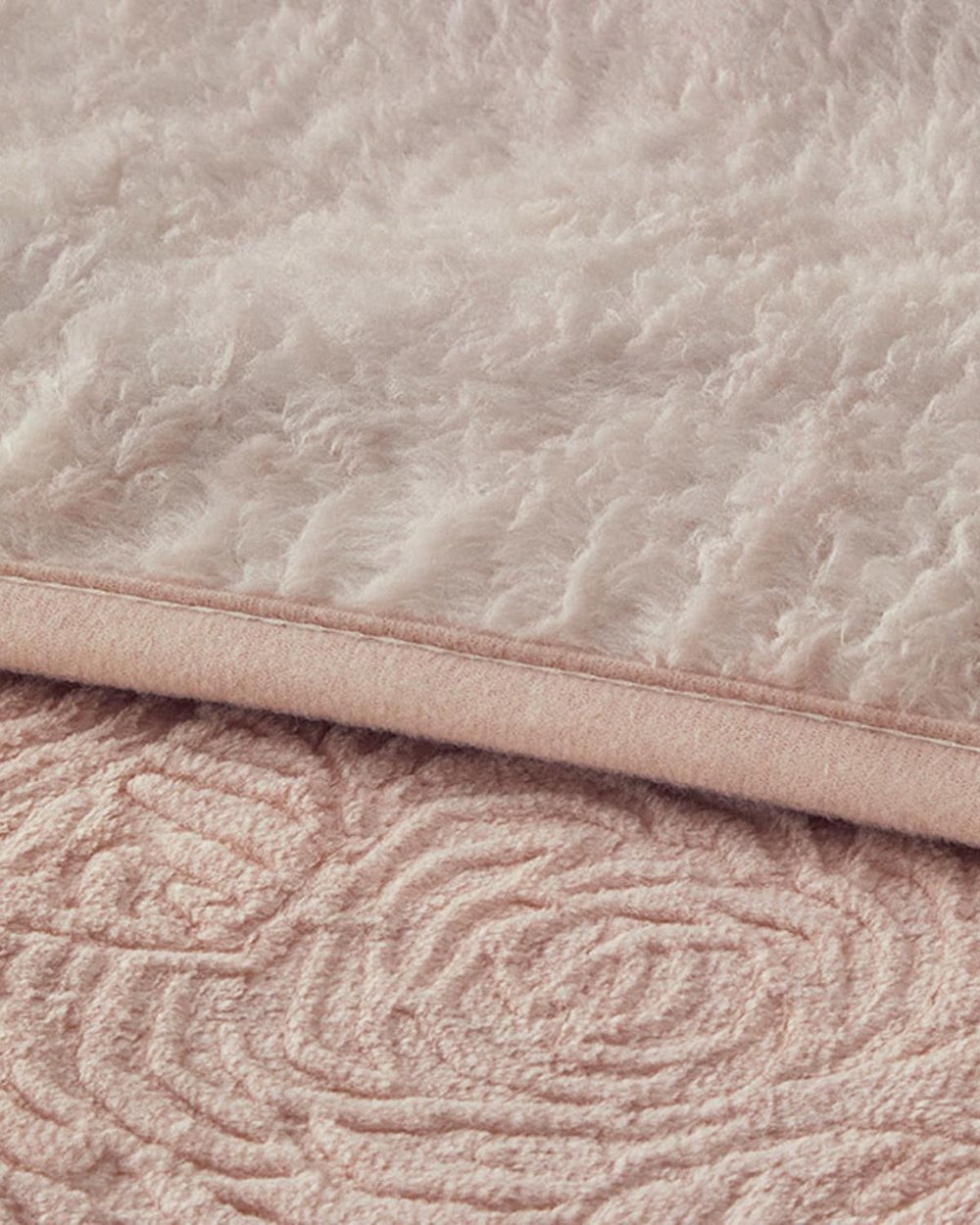 Shabby Rose Emboss Double Person Blanket 200x220 cm Powder