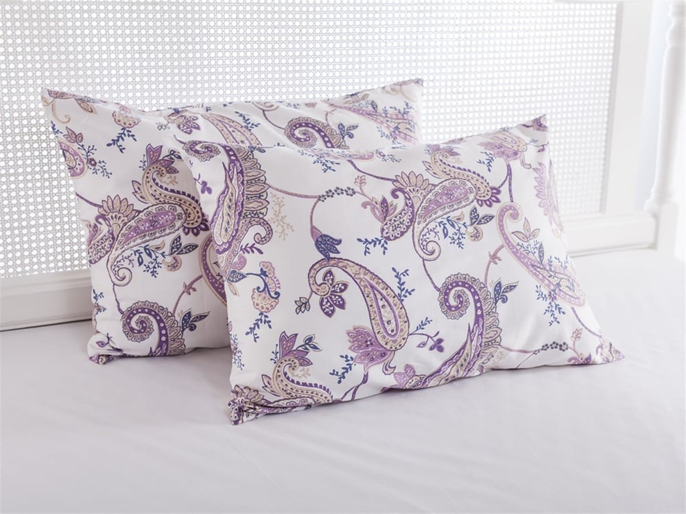 Paisley elegant Bumbac Satinat Cu 2 Piese Față De Pernă 50x70 cm Violet