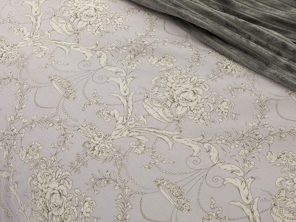 Palais Roses Cu Bumbac Super King Set Lenjerie De Pat 260x220 cm Lila