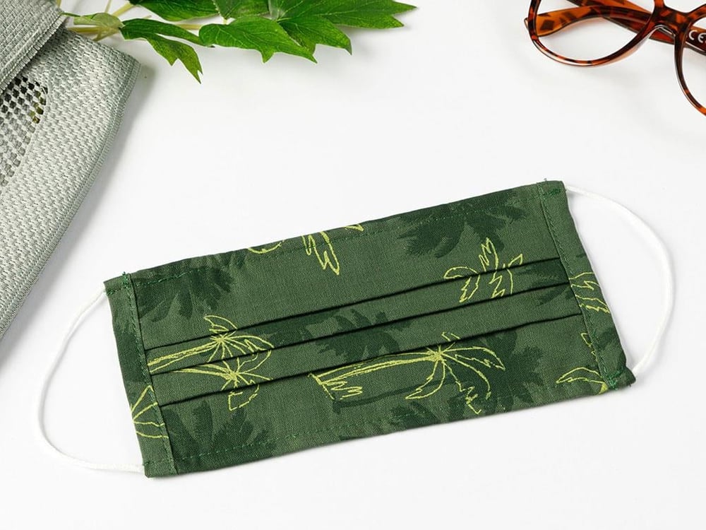PALMS Bumbac Material Textil Mască 9,5 x 18 cm Verde Închis