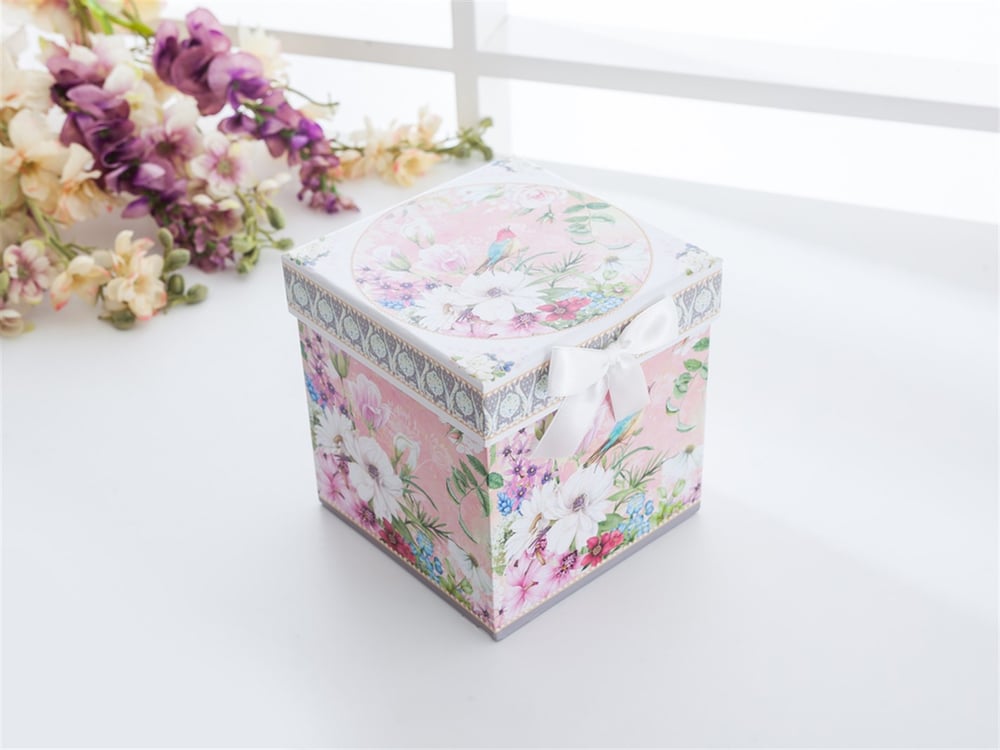 Flower Bird Porcelain Pot Set Pink
