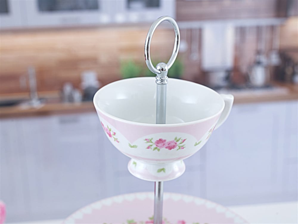 Pastel Lovers Bone China Multi-Tier Service Pink