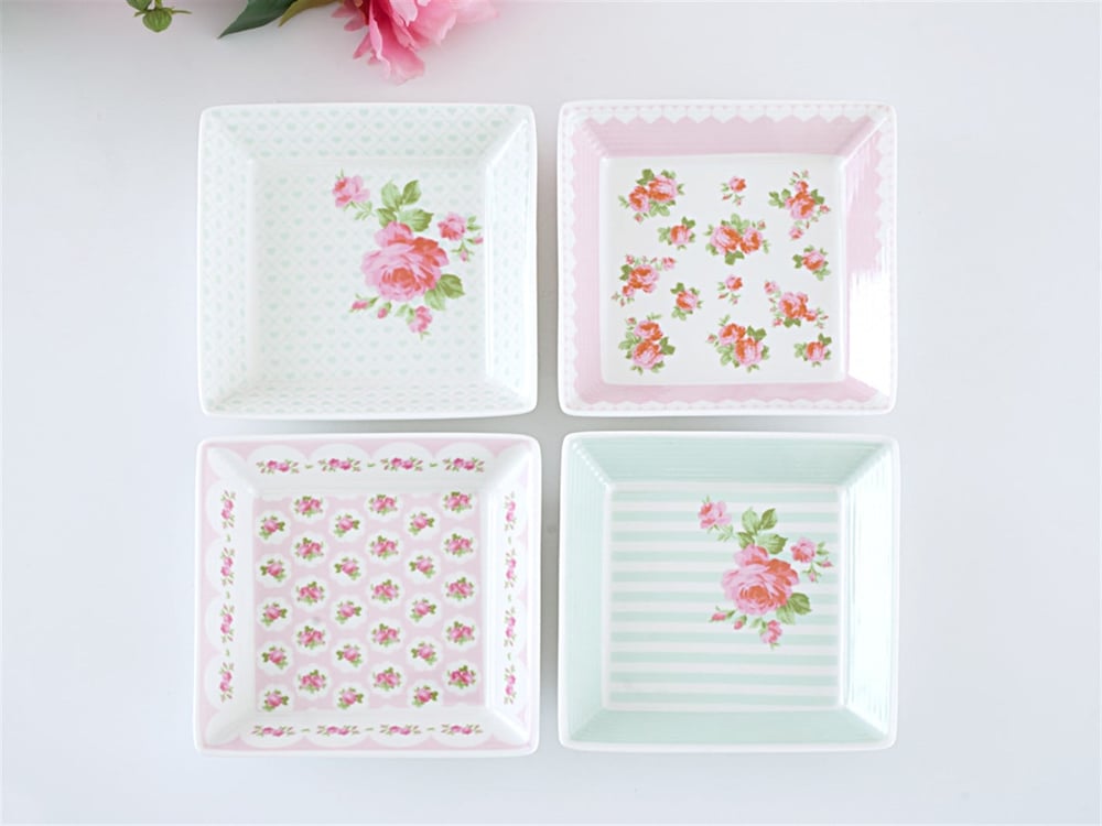 Pastel Lovers Bone China 4 Pcs Appetizers 12 cm Pink