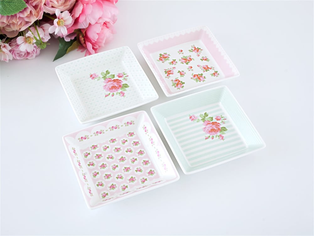 Pastel Lovers Bone China 4 Pcs Appetizers 12 cm Pink