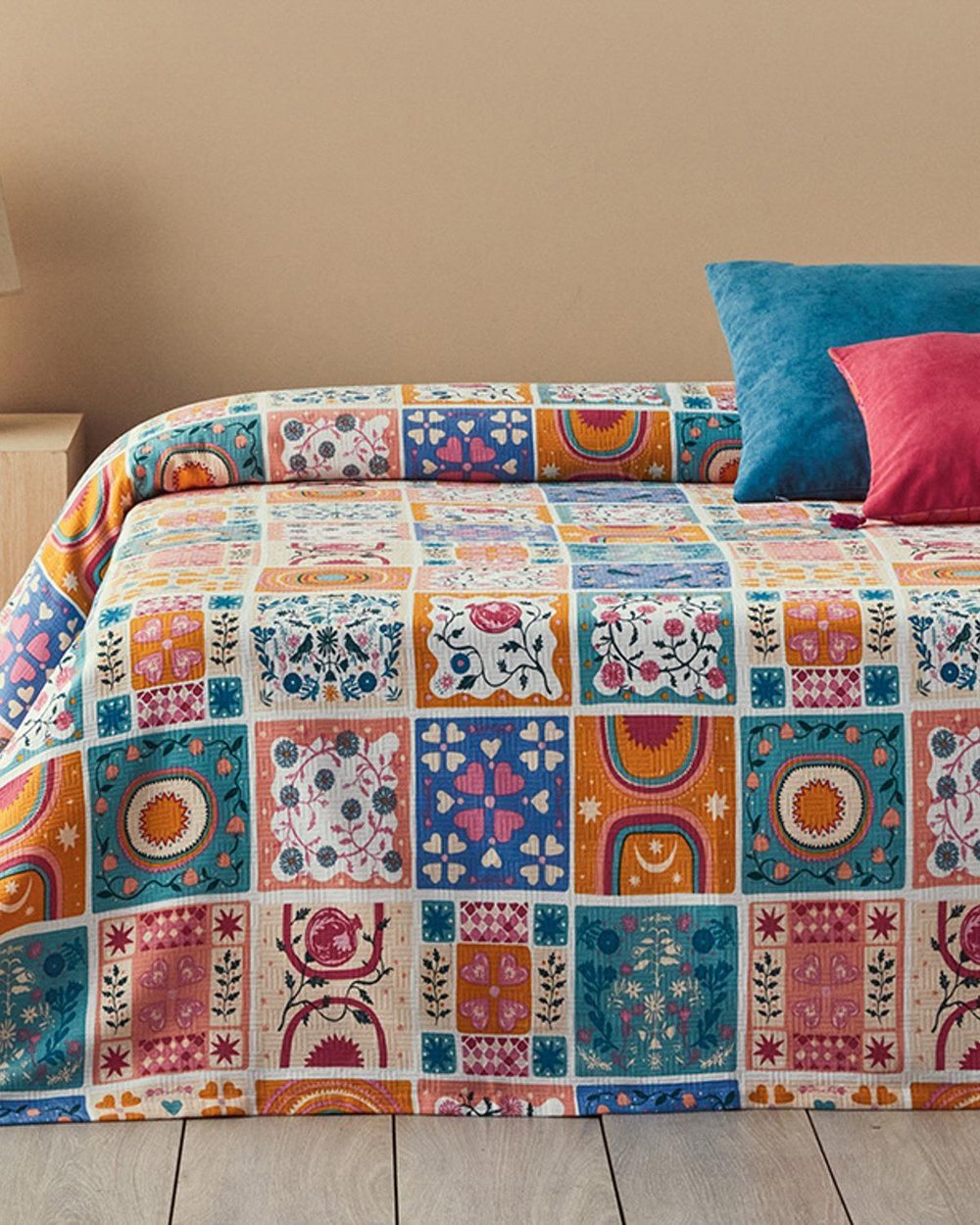 Patura subtire King Size, Patch Harmony, bumbac, 240x220 cm, roz