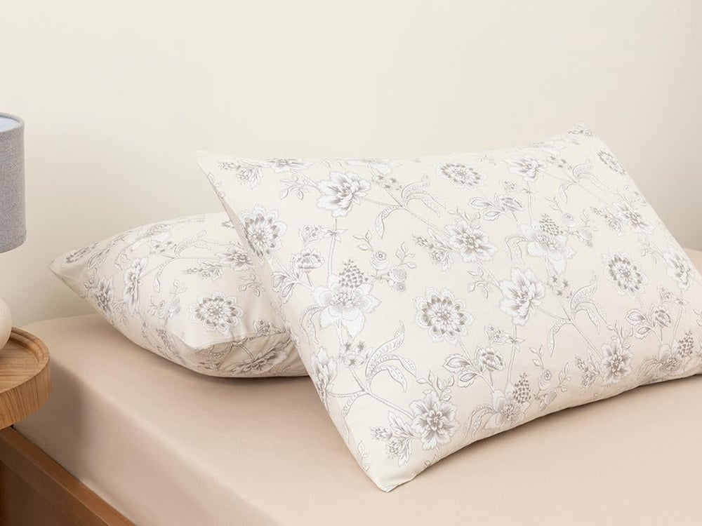 Peony Jacobean Cu Bumbac Cu 2 Piese Față De Pernă 50x70 cm Bej