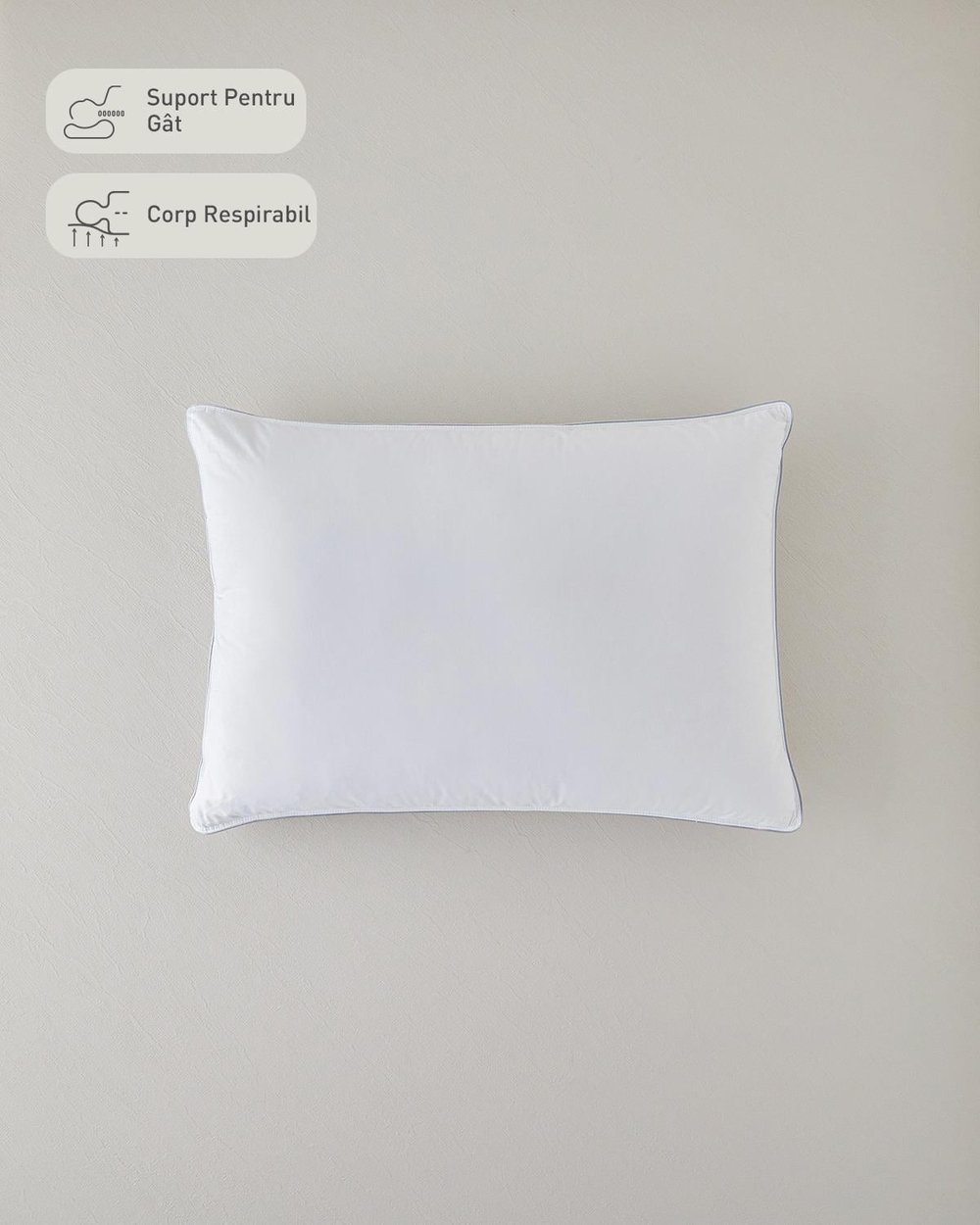 Pernă, Super Soft, bumbac cu umplutură din puf de gâscă, 50x70 cm, alb