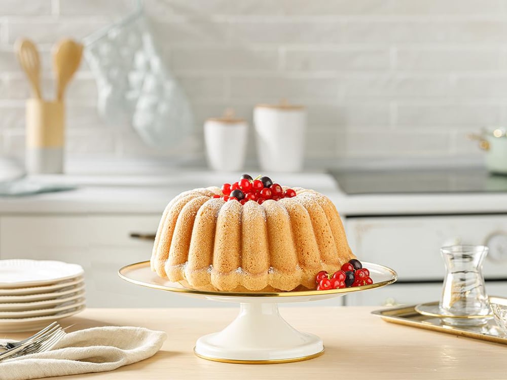 Perro Enamel Cake Stand 30 cm White