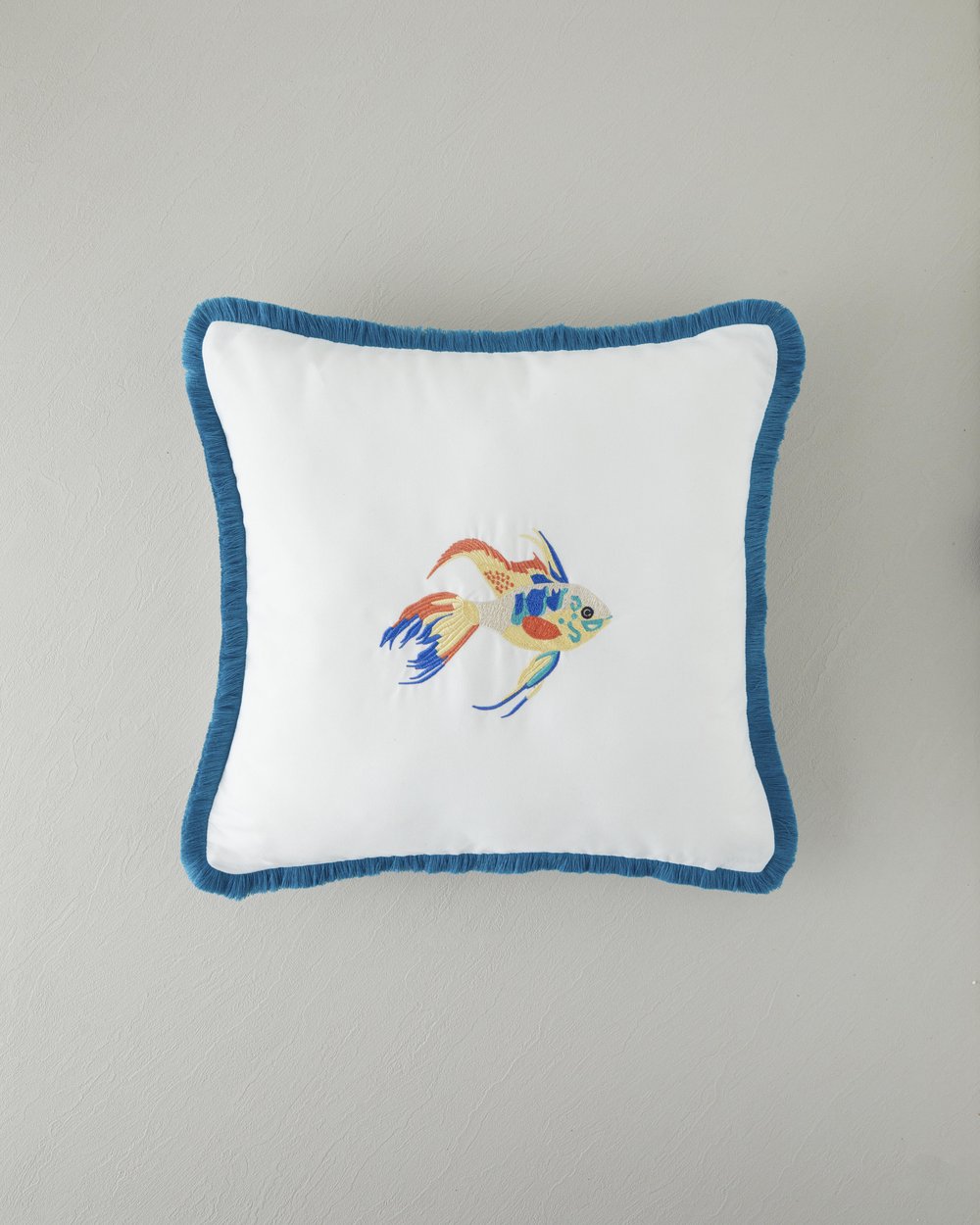 Pesce Brodat Pernuță Decorativă 45x45 cm Verde Ca Apa